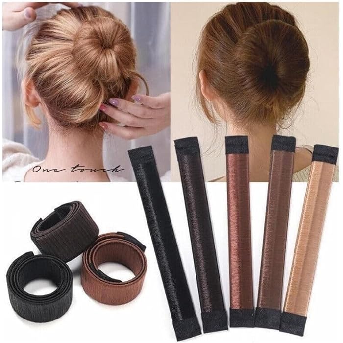 ECIF Magic Hair Bun, Hair Styling Ribbon, 21cm x 2.5cm, Quick Hair Bun Styling Tool for Women Add a Touch of Shine and Elegance to Your Bun (Maroon) - Image 3